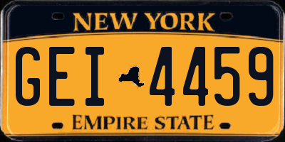 NY license plate GEI4459
