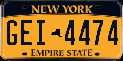 NY license plate GEI4474