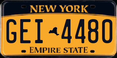 NY license plate GEI4480