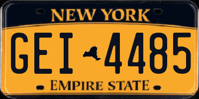 NY license plate GEI4485