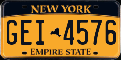 NY license plate GEI4576