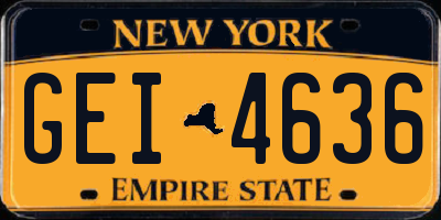 NY license plate GEI4636