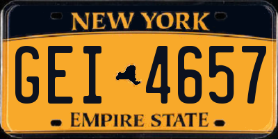 NY license plate GEI4657