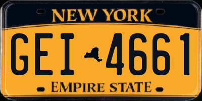 NY license plate GEI4661