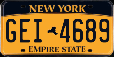 NY license plate GEI4689