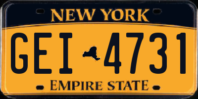 NY license plate GEI4731
