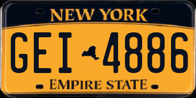 NY license plate GEI4886
