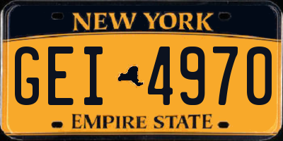 NY license plate GEI4970