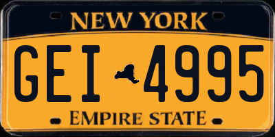 NY license plate GEI4995