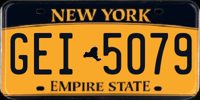 NY license plate GEI5079
