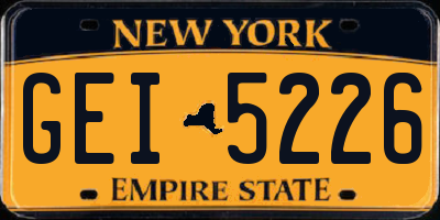 NY license plate GEI5226