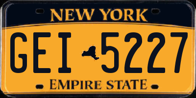 NY license plate GEI5227