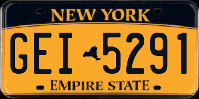 NY license plate GEI5291
