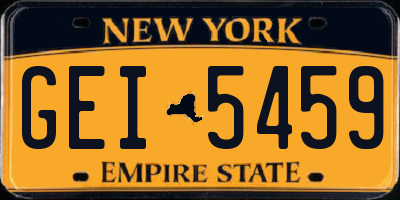 NY license plate GEI5459