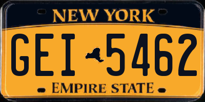 NY license plate GEI5462