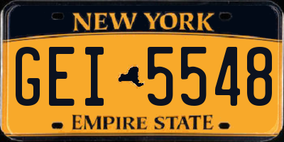NY license plate GEI5548
