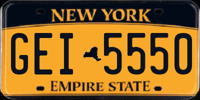 NY license plate GEI5550