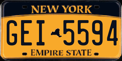 NY license plate GEI5594