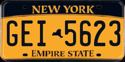NY license plate GEI5623