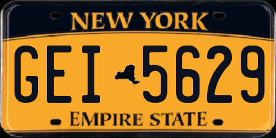 NY license plate GEI5629