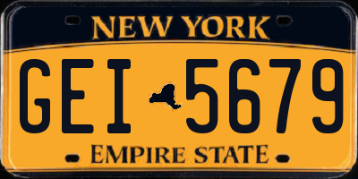 NY license plate GEI5679