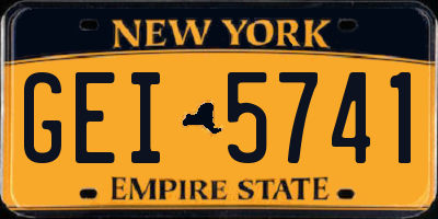 NY license plate GEI5741