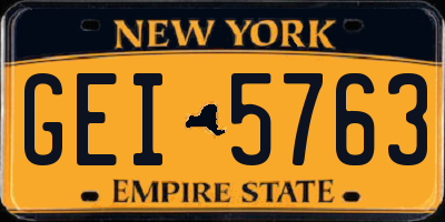 NY license plate GEI5763