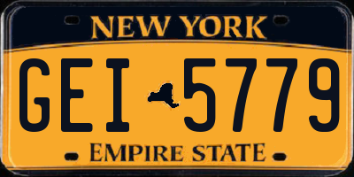 NY license plate GEI5779
