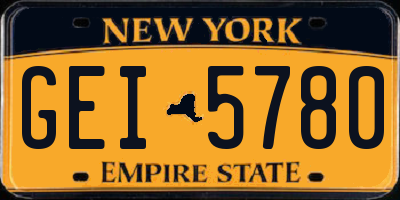 NY license plate GEI5780