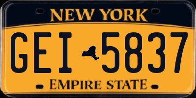 NY license plate GEI5837