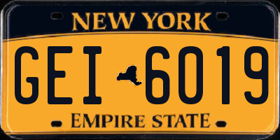NY license plate GEI6019