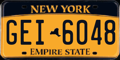 NY license plate GEI6048