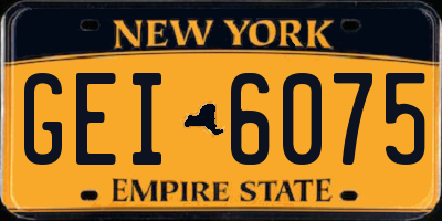 NY license plate GEI6075