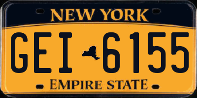 NY license plate GEI6155