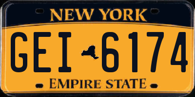 NY license plate GEI6174