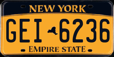 NY license plate GEI6236