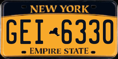 NY license plate GEI6330