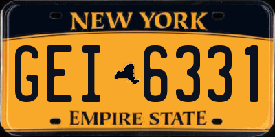 NY license plate GEI6331