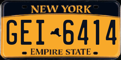 NY license plate GEI6414