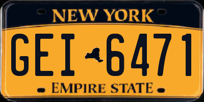 NY license plate GEI6471