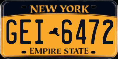 NY license plate GEI6472