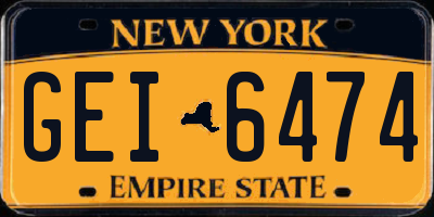 NY license plate GEI6474