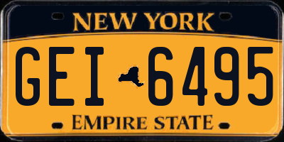 NY license plate GEI6495