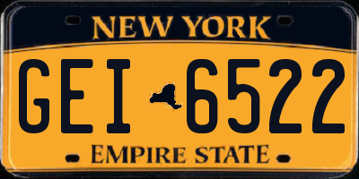 NY license plate GEI6522