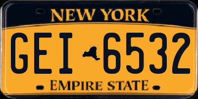 NY license plate GEI6532