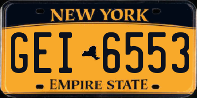 NY license plate GEI6553