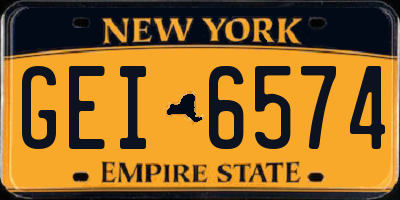NY license plate GEI6574