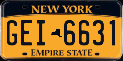 NY license plate GEI6631