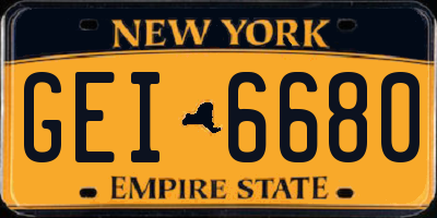 NY license plate GEI6680