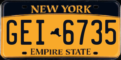NY license plate GEI6735